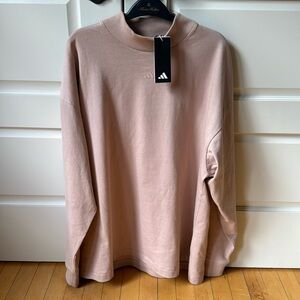 Adidas unisex T, oversized fit.  Size small fits like a men’s M NWT mock neck T
